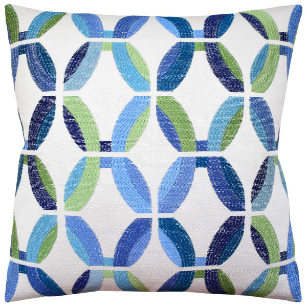 Passageway Embroidery Blue/Green Pillow