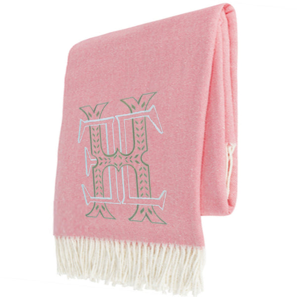 Bubble Gum Herringbone Throw