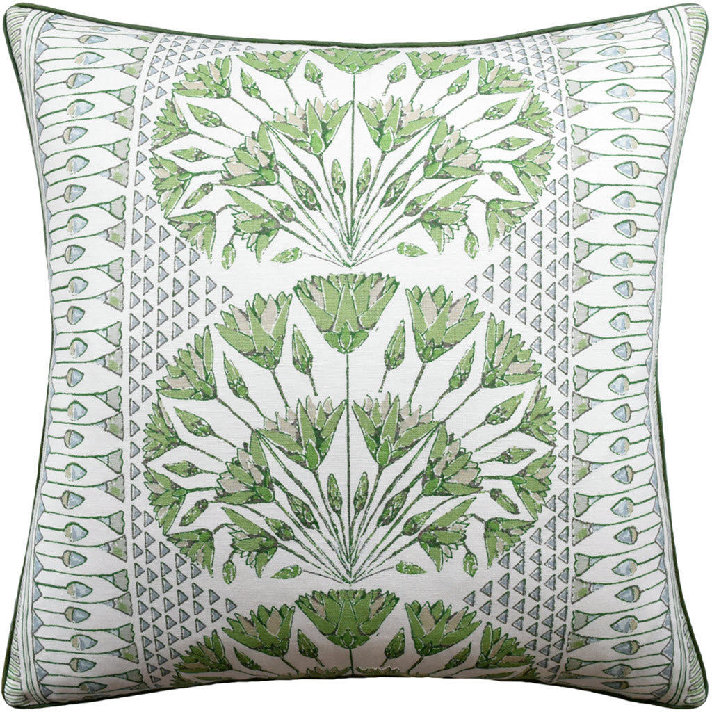 Cairo Green and White Pillow