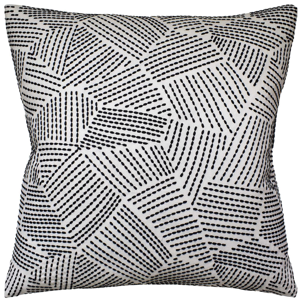 Chord Embroidered Ebony Pillow