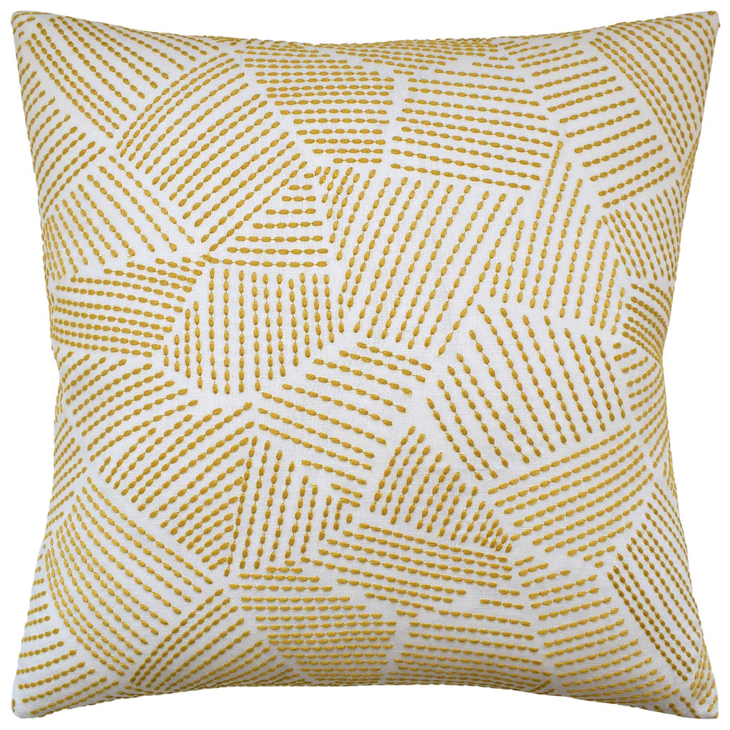 Chord Embroidered Gold Pillow