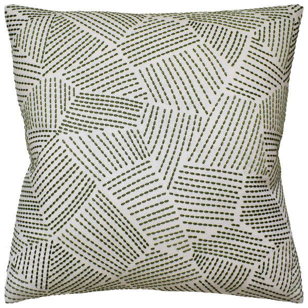 Chord Embroidered Leaf Pillow