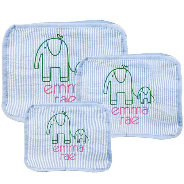 Light Blue Seersucker Stacking Set