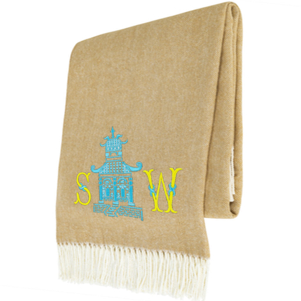 Gold Herringbone Throw