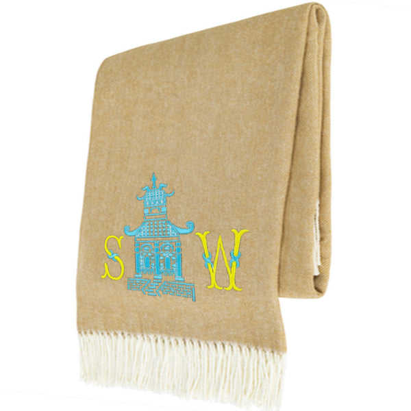 Gold Herringbone Throw