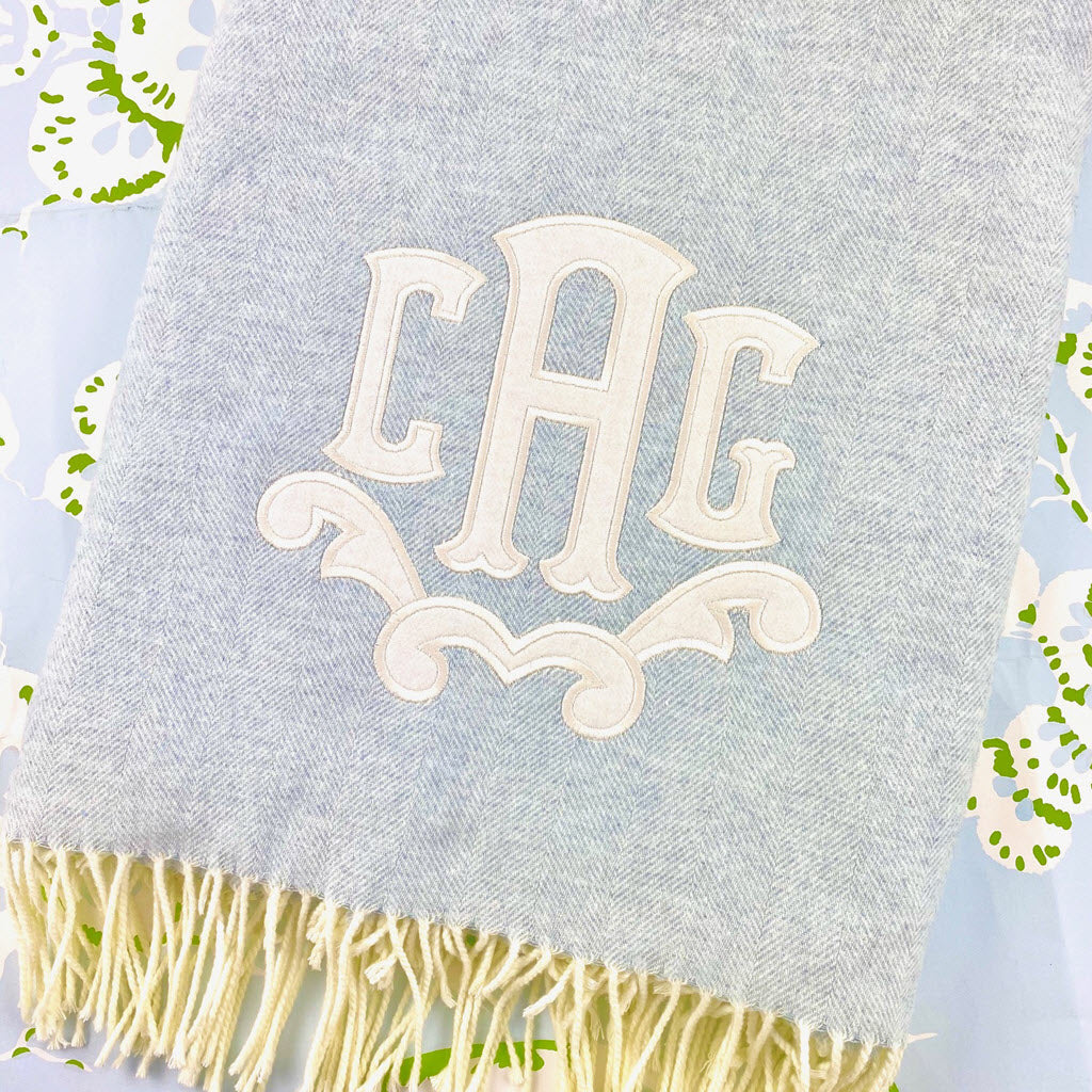 Hydrangea Italian Herringbone Throw