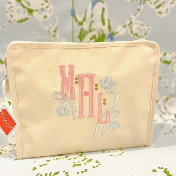 Coated Natural Zip Pouch