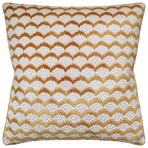 Pollen Cut Velvet Ochre Pillow