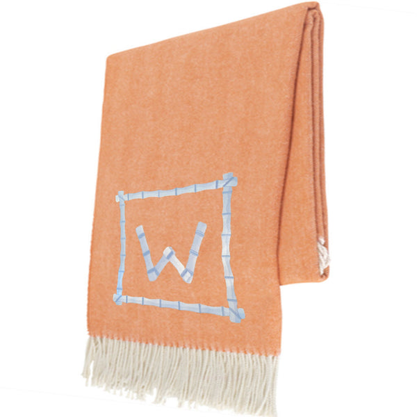 Papaya Italian Herringbone Throw