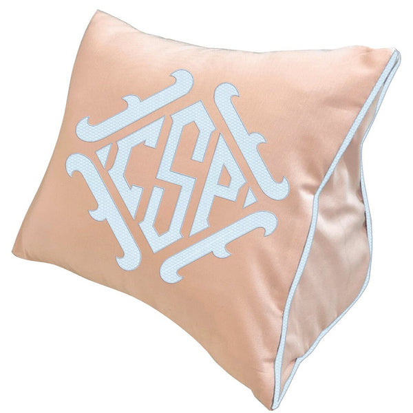 Pink / Baby Blue Pique Wedge Pillow