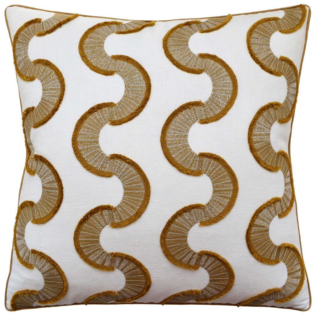 Snake Stitch Saffron Pillow