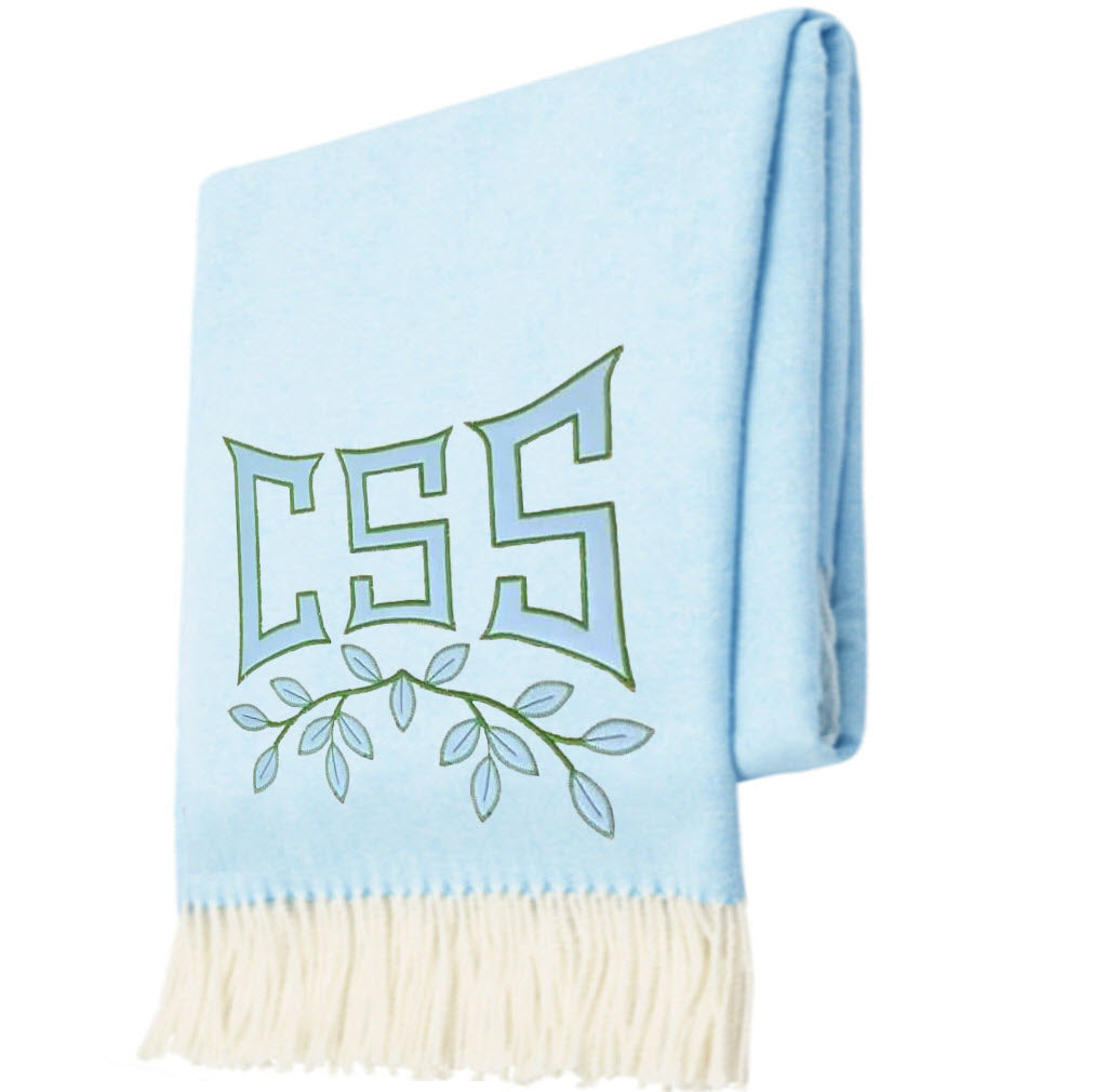 Sky Blue Italian Herringbone Throw