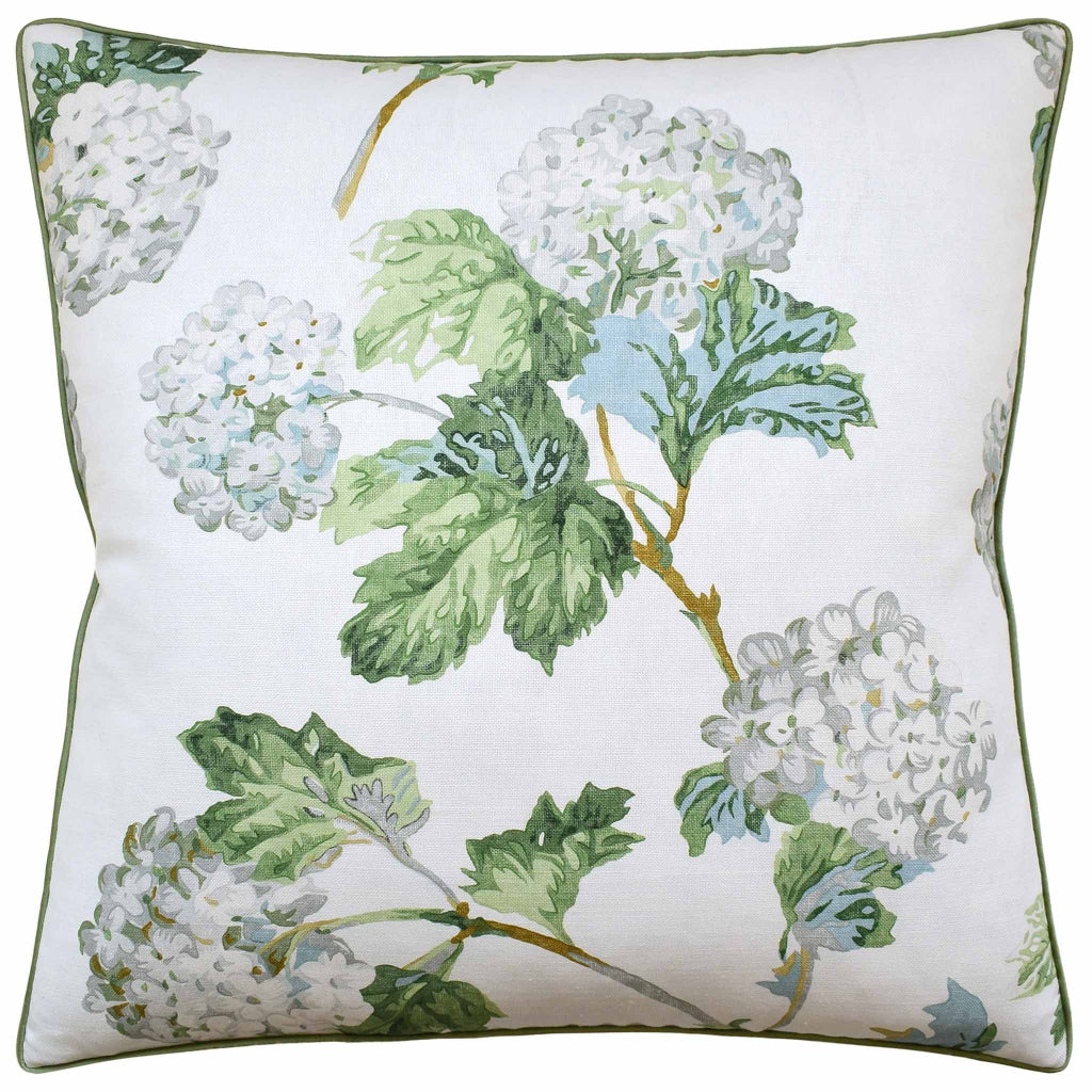 Sussex Hydrangea White and Green Pillow