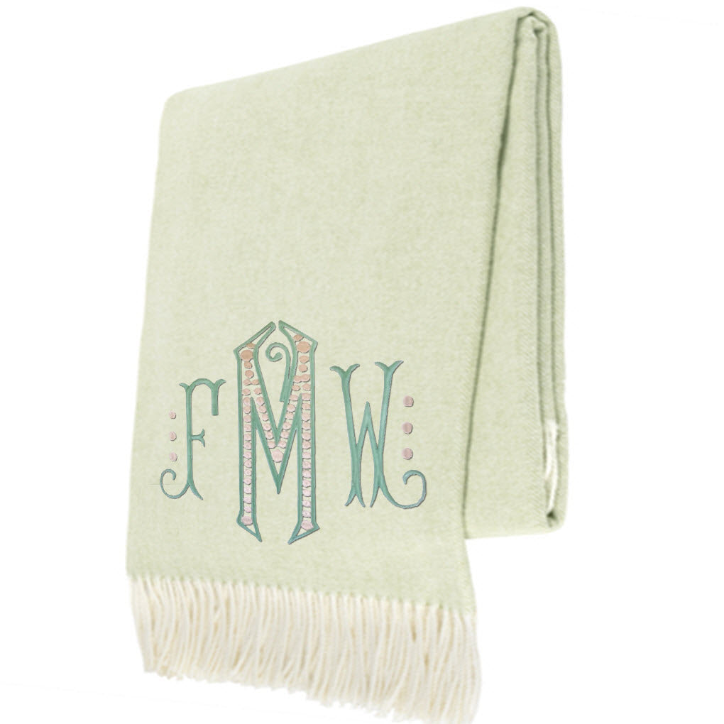 White Sage Italian Herringbone Throw