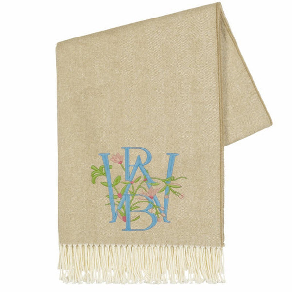 White Truffle Herringbone Throw