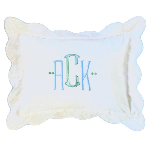 White Scallop Boudoir Pillow