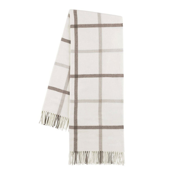 Barnwood And Dune Tattersall Plaid Throw