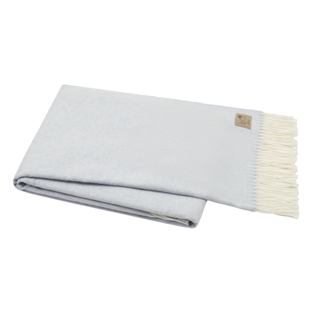 Crystal Blue Italian Herringbone Throw