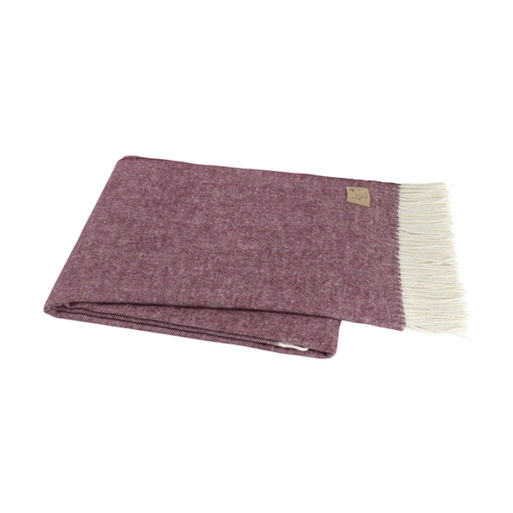 Deep Merlot Italian Herringbone Throw