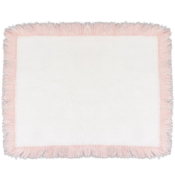 Light Pink Fringe Linen Placemats HempsteadThread