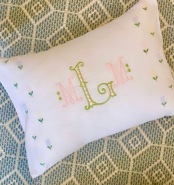 Tiny Tulips Boudoir Pillow