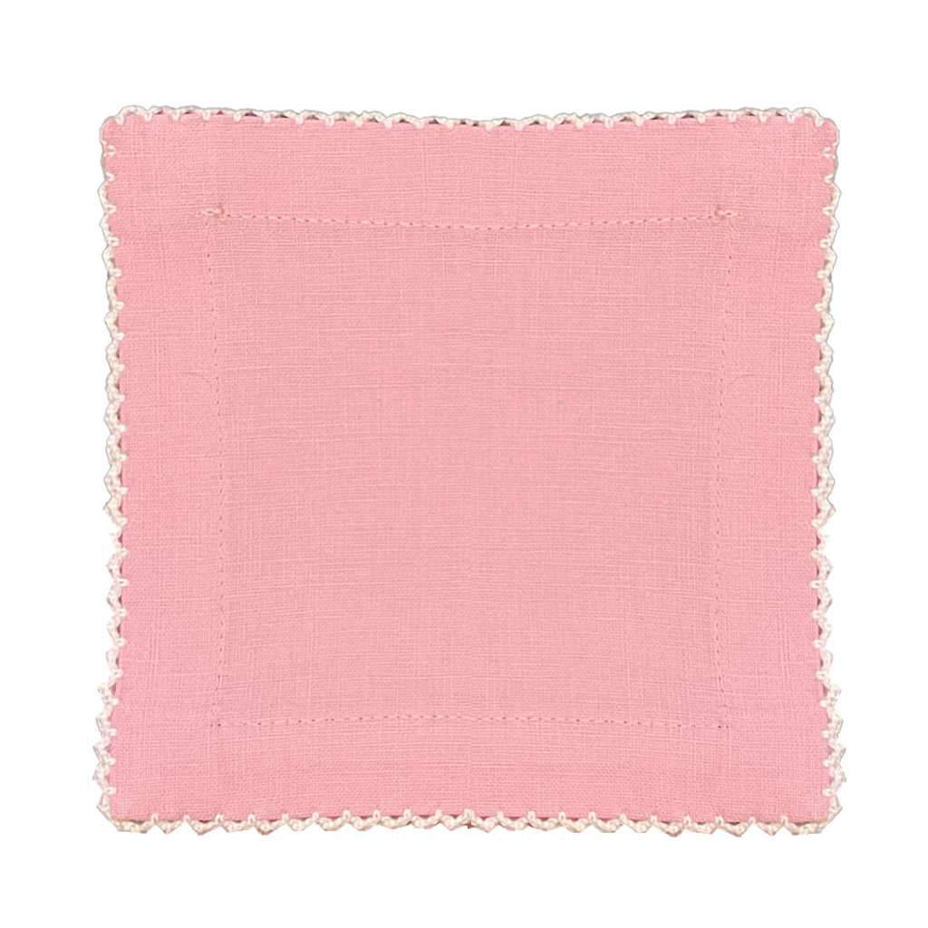 Candy Pink Picot Edge Cocktail Napkins