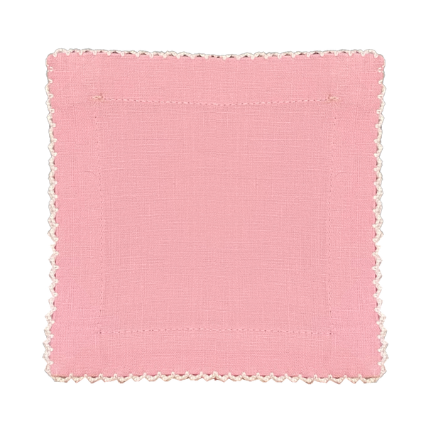Candy Pink Picot Edge Cocktail Napkins