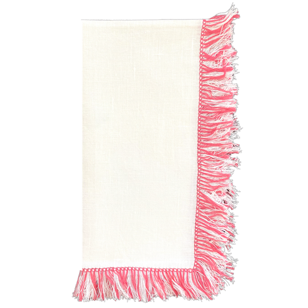 Raspberry Fringe Dinner Napkins