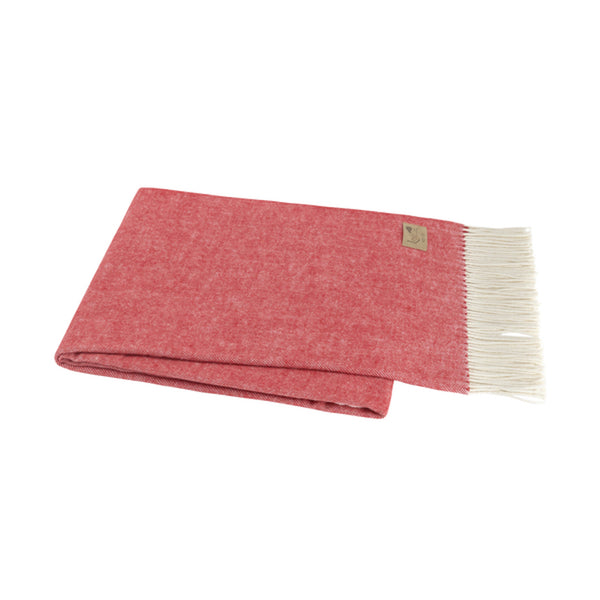 Red Poppy Italian Herringbone Throw