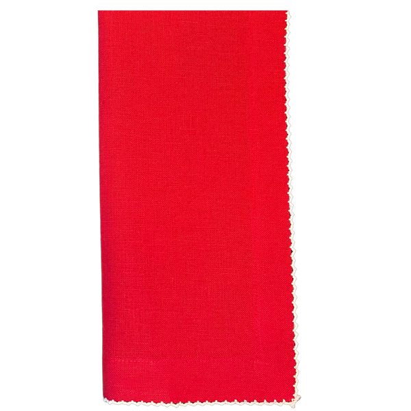 Picot Edge Red Dinner Napkins