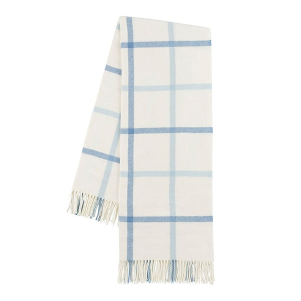 Blue Denim and Baby Blue Tattersall Plaid Throw