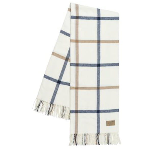 Navy and Caramel Tattersall Plaid Throw