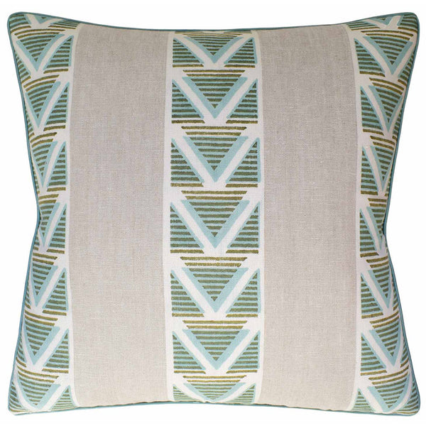 Burton Stripe Linen and Turquoise Pillow