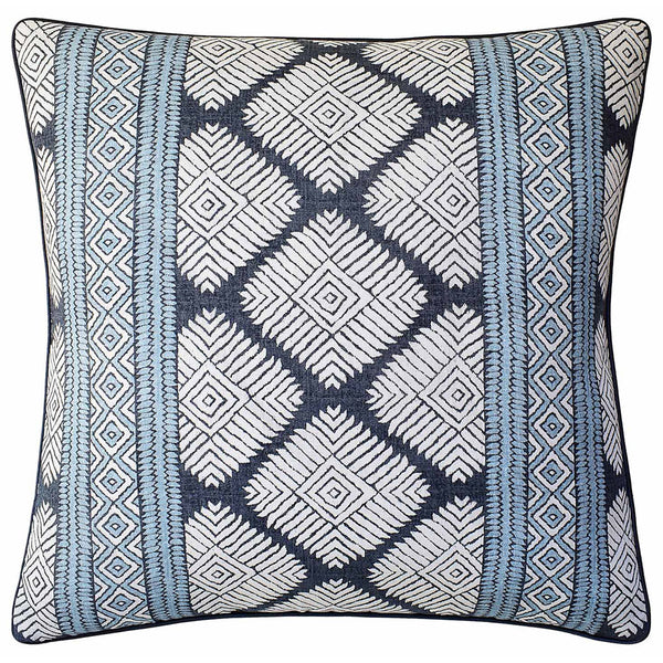 Black and Mineral Blue Austin Pillow