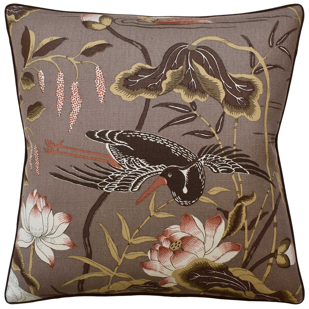 Lotus Garden Mocha Pillow