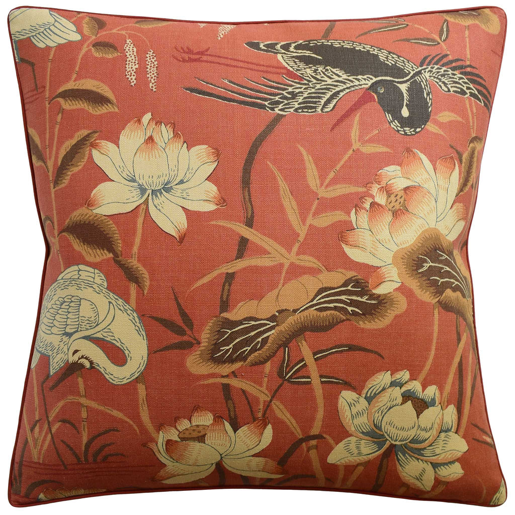 Lotus Garden Lacquer Pillow