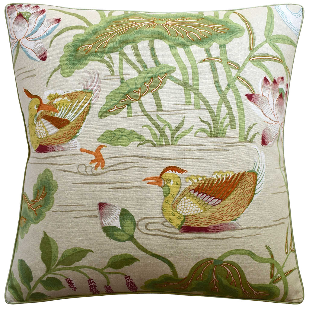 Lotus Garden Parchment Pillow