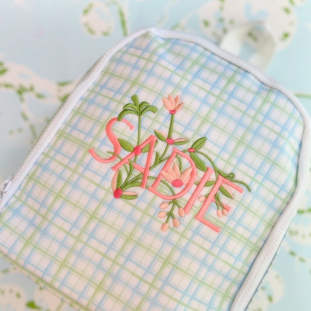 Green and Blue Plaid Lunch Bag