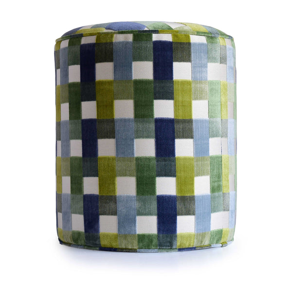 Round Aldora Velvet Ottoman