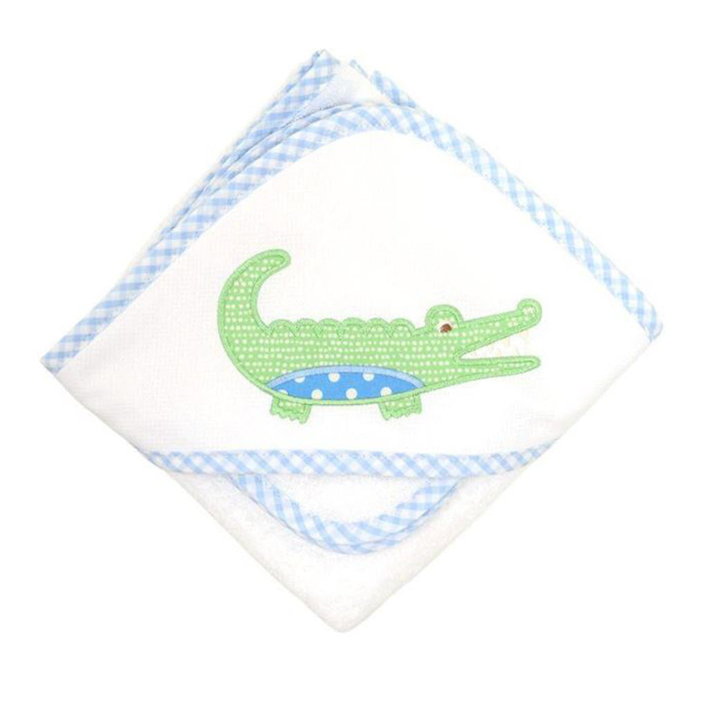 Blue Alligator Hooded Towel