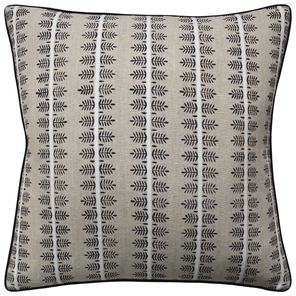 Alva Hand Block Black Pillow