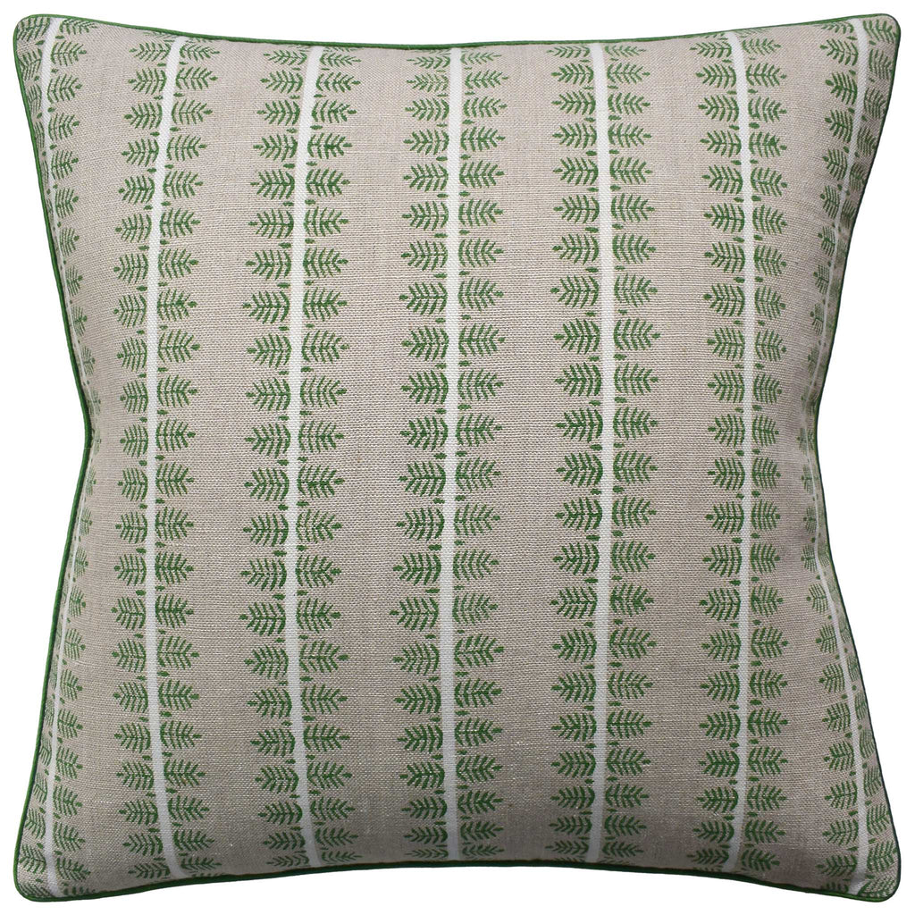 Alva Hand Block Green Pillow