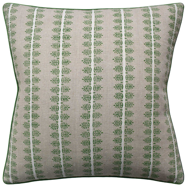 Alva Hand Block Green Pillow
