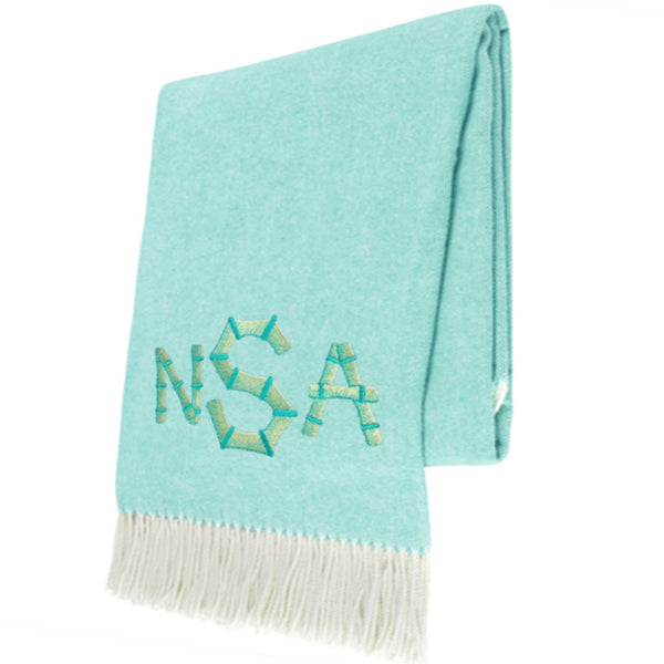 Aqua Italian Herringbone Throw