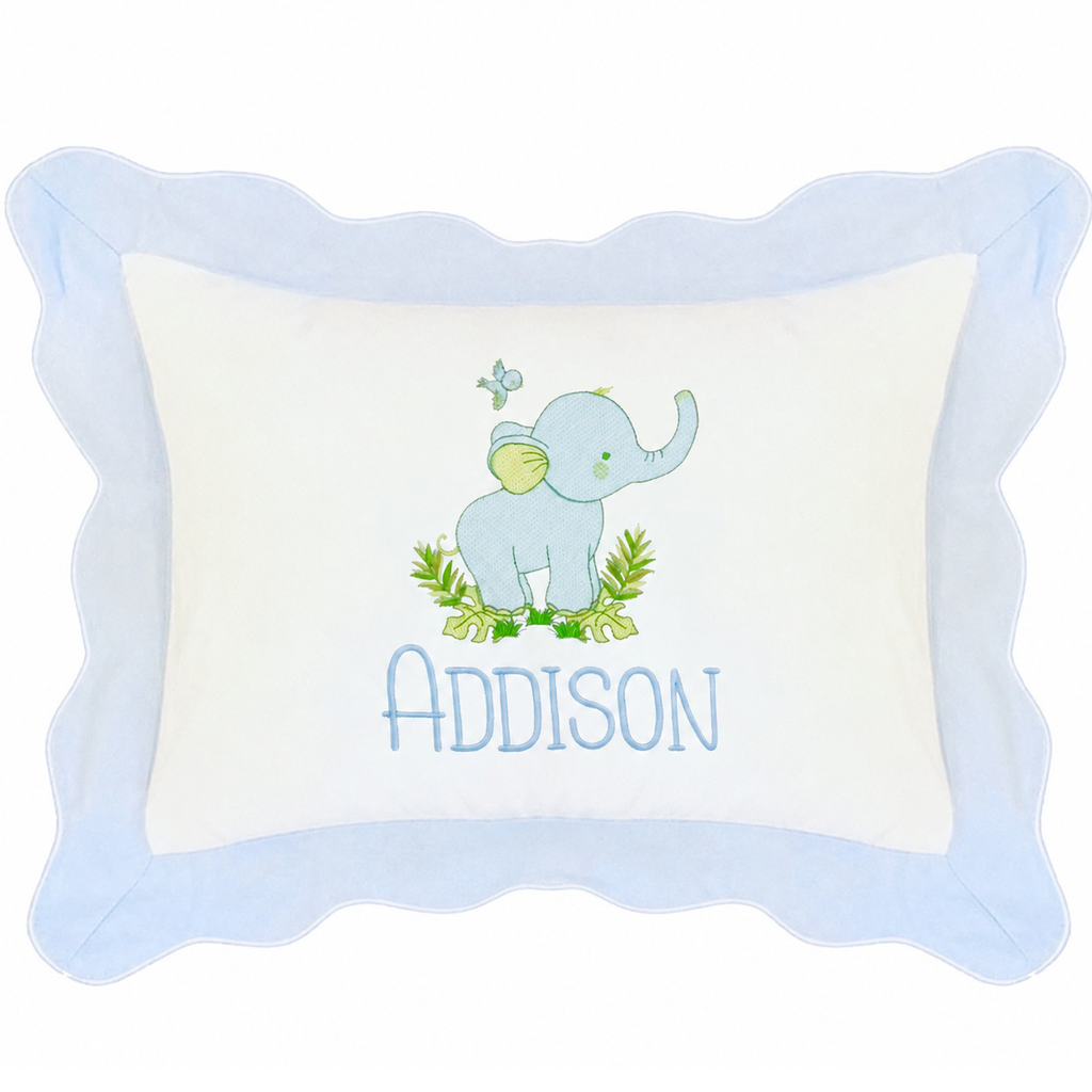 Baby Blue Flange Scallop Boudoir Pillow