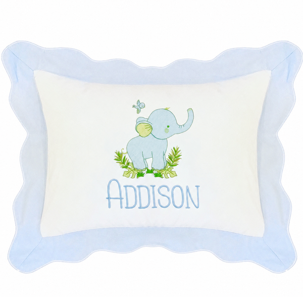 Baby Blue Flange Scallop Boudoir Pillow