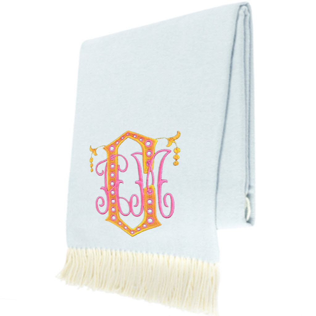 Baby Blue Italian Herringbone Throw