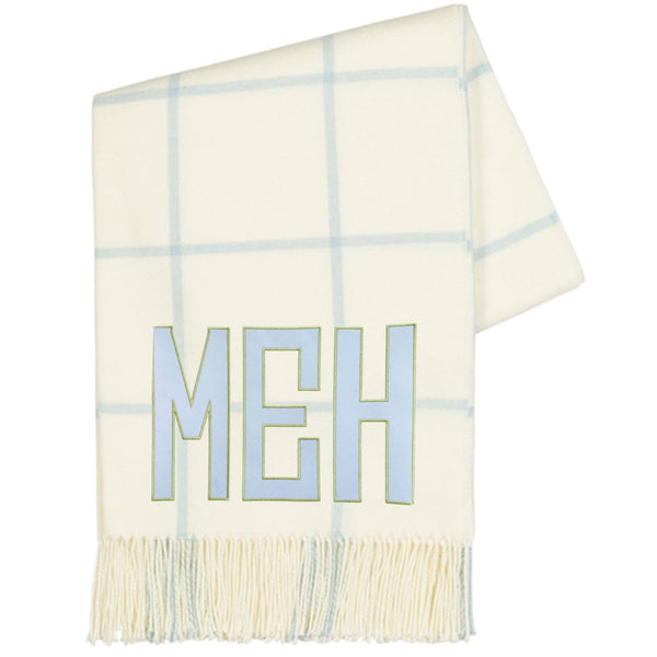 Baby Blue Lexington Plaid Throw