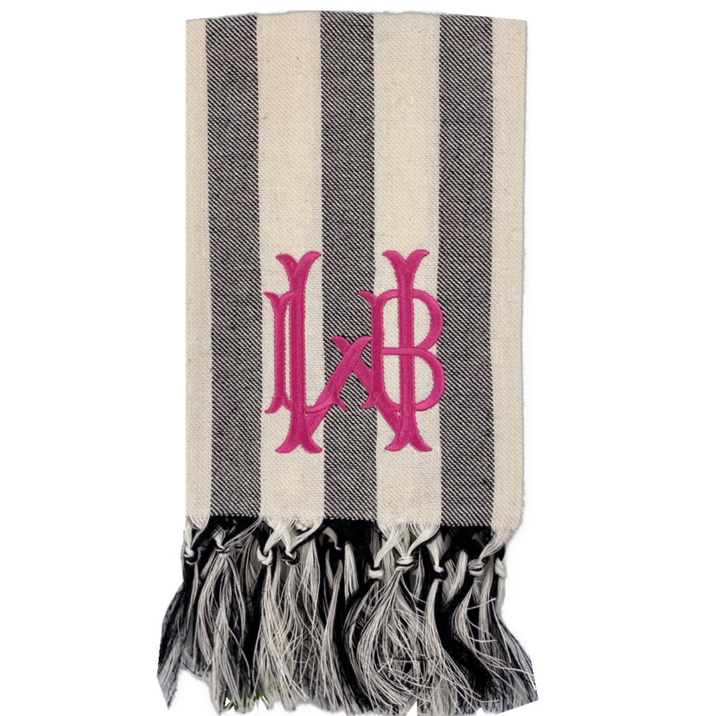 Briscola Black and Ivory Stripe Guest Towel