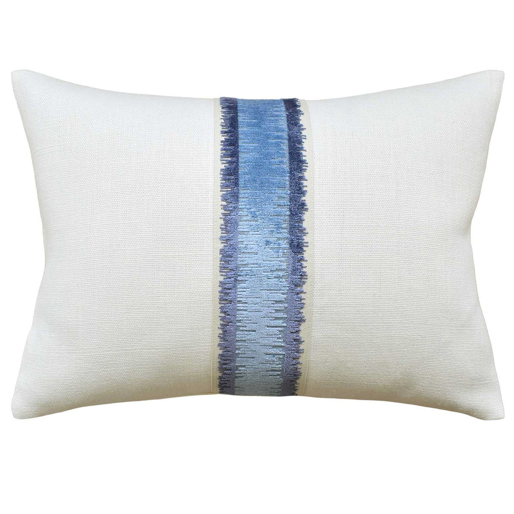 Slubby Bromo Tape Blue Pillow